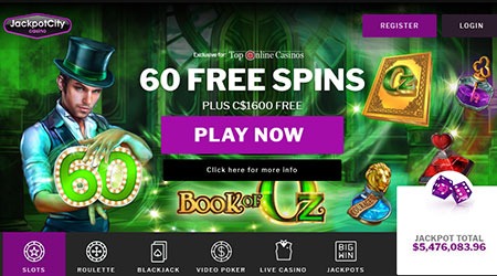 Jackpot City 60 Free Spins