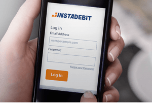 instadebit mobile screenshot