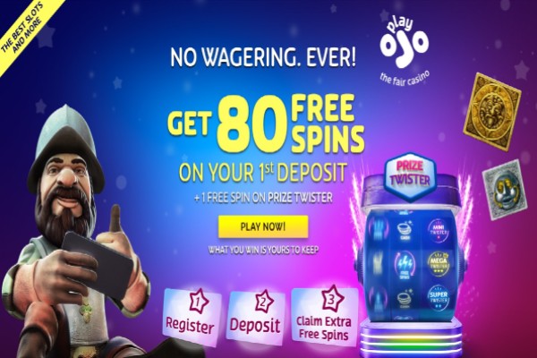 PlayOJO 80 Free Spins offer 