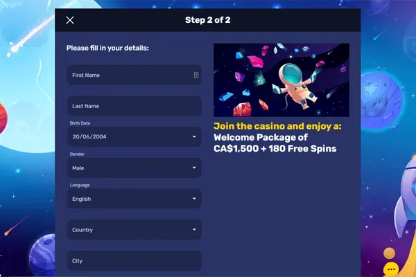 How to register to Galaxyno Casino 