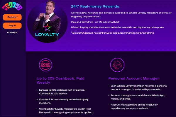 Wheelz Casino loyalty program 