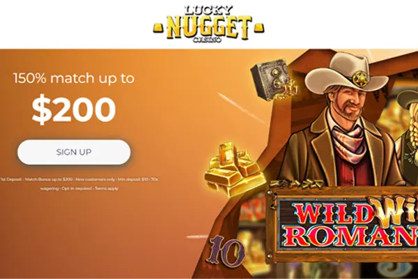 Lucky Nugget Casino Canada homepage