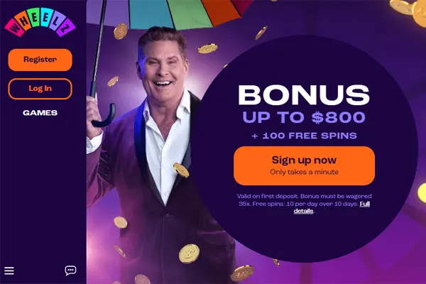Wheelz Casino welcome bonus 